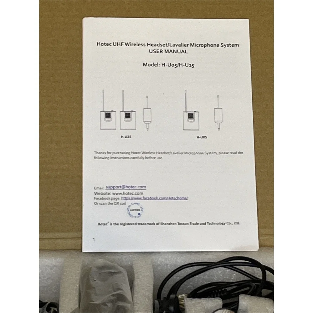 Hotec H-U05 | Wireless Headset Lavalier Microphone | Cover Extra Cords Needed
